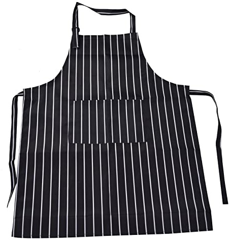 Küchenschürze mit Verstellbaren Streifen, Wasser- und Schmutzabweisend, Schwarz, Küchenschürze mit Taschen, Kochschürze, Unisex, mit Zwei Taschen, für Küchen, Restaurants, Bäcker(1#)