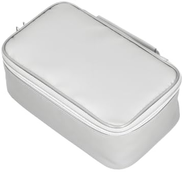 23 x 14 x 9,9 cm 3 lager brandsäker vattentät dokumentväska med låsfil organiseringsväska certifikat förvaringsväska med dragkedja för viktiga arkiv passcertifikat, SILVER
