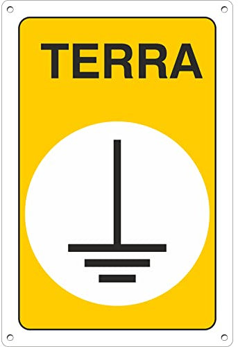 Pubblimania Erdverteiler | Gefahr Not- und Sicherheitsschild aus Aluminium-Verbundwerkstoff, 3 mm dick (Schild für Erdungsabscheider, 20 x 30 cm)