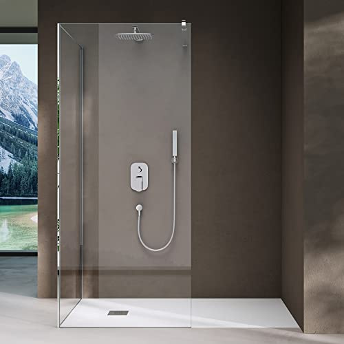 doporro Duschwand Walk-In Dusche 80x100cm Duschtrennwand 8mm ESG-Glas