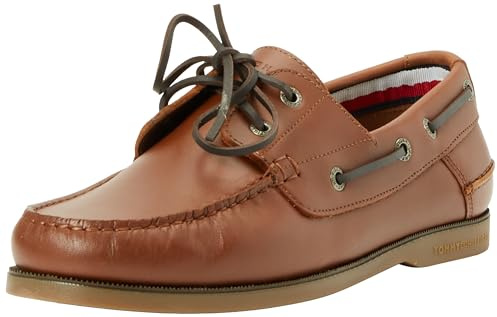 Tommy Hilfiger Herr TH båtsko CORE läder, vinter konjak 6,5 UK, Vinterkonjak, 40 EU