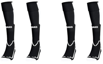 JAKO Unisex Lazio Stutzenstrumpf, Schwarz/Weiß, 43-46 EU (Packung mit 2)