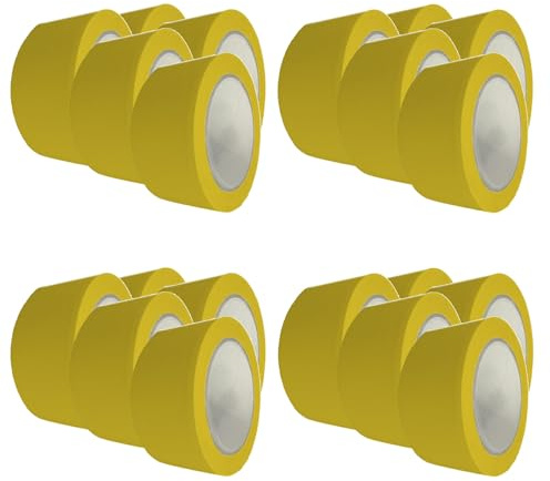 20 x PVC-Schutzband gelb 50 mm gerillt Klebeband Putzerband Putzband