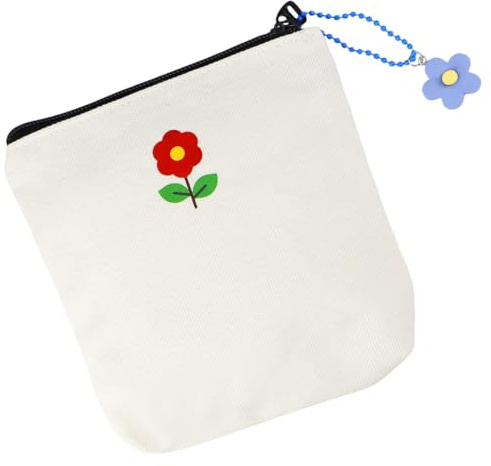 DOERDO DD Sanitary-Napkins Storage Bag, White, 5.7x5.7inch | 14.5x14.5cm, Zipper Closure, Women's Intimate Present