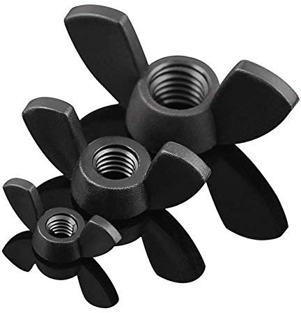 KYATON Dado ad Alette, Dadi di accoppiamento Dadi ad Alette Dado a Farfalla for Adattarsi a bulloni e Viti Nero M3 M4 M5 M6 M8 M10 M12 (Dimensioni: M10) (Colore: 10 Pezzi)