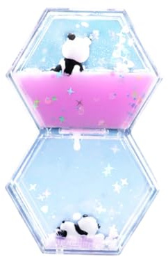 Liquid Motion Bubble Timer, Tropfen Sanduhr mit Panda für Kinder Erwachsene, Dekompression Sensorisches Fidget Toy, Schreibtisch Spielzeug für Stressabbau, Entspannung, Autismus, ADHS (Rosa)