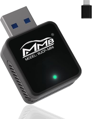 MMB WJCP-MINI Wireless Adapter, Upgrade Car Play Dongle, wandelt werkseitig verkabeltes CarPlay in kabelloses Plug-and-Play um, kompatibel mit Car Play Fahrzeugen und iOS 10+