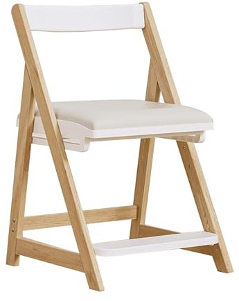 Verstellbarer Arbeitsstuhl, Massivholzstuhl für Studenten, Zuhause, Schreiben, Esszimmerstuhl, höhenverstellbar, Wachstumsstuhl, Tisch und Stuhl-Set (grau)