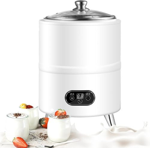 VoOqo Máquina de Yogur Comercial, Máquina para Hacer Yogur Griego de Acero Inoxidable de 8 litros con Control de Tiempo y Temperatura, Fermentación a Temperatura Constante de 360°, para Yogur, Natto