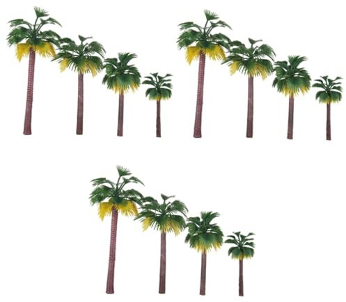 STOBOK 48stücke Mini Palmbaum Modelle Für Landschaftsgestaltung Künstliche Kokospalmen Dekoration Für Sandtische Und Miniaturprojekte Zufällige Wurzelfarbe