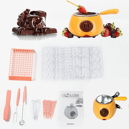 Mini Juego De Fondue De Chocolate, Máquina Templadora De Chocolate, Crisol De Chocolate, Fondue De Chocolate Eléctrica, Mini Fabricante De Dulces De Fondue con Crisol para Chocolate con Leche, Queso