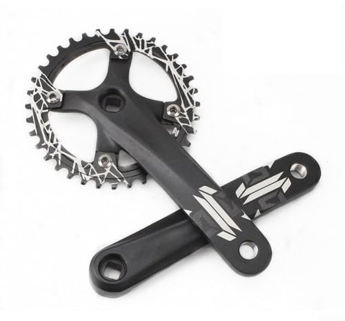 Zoegneer Bielas de bicicleta de montaña de aleación de aluminio cuadrado cónico con opciones de plato diseñado para cero (manivela+32T)