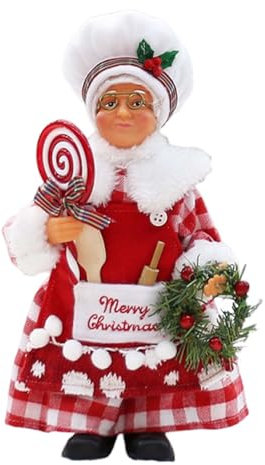 Weihnachtsmann Weihnachtsfigur, Weihnachtsplüschspielzeug - Stehender sitzender Koch Weihnachten Weihnachtsmann Figur - Traditionelle Weihnachtsmann-Figur, Festival-Sammelfiguren für Tisch, Fensterban