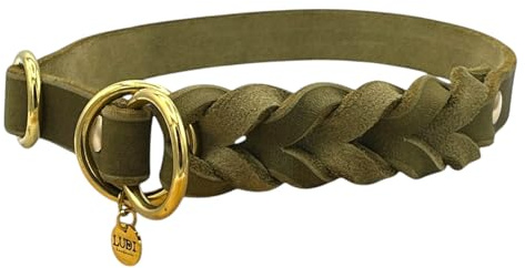 Zugstopp Halsband „Levi“ | Retriverhalsband (Oliv, 2cm Breite)