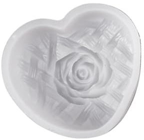 Moldes de silicona de resina epoxi con forma de corazón y rosas 3D para hacer jabón, moldes de silicona de yeso