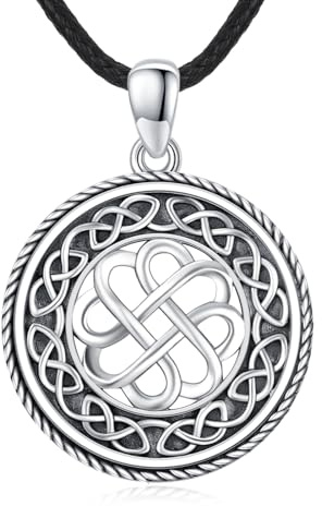 YEESIA Keltische Damenkette, 925er Sterlingsilber, Irische Halskette, Keltische Knotenkette, Glücksknoten-Anhänger, Zeitloser Schmuck, Ein Geschenk für Damen und Herren