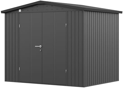 GFP Primeyard Gerätehaus Metall Gartenhaus 240x180x205 cm Geräteschuppen Satteldach anthrazit