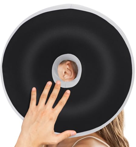 Snorthy Donut Ear Piercing Pillow, Ears Piercing Pillow for Side Sleepers 40 by 40 cm O-Shaped Pillows with Ear Hole Ring Cushion for Side Sleepers