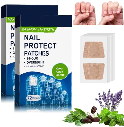 Maximum Strength Nail Protect Patches for Damaged Brittle Nails - 72 Pcs Overnight Plasters with Long Lasting Adhesive, Skin-Friendly Design and Enhanced Protection for Cracked Split Weak