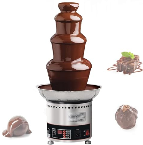 Stainless Steel Chocolate Fountain Machine with Digital Display, 6 Tiers for Melting Cheese, Queso, Candy, and Liqueur, Ideal for Parties and Events, Continuous 12-Hour Operation
