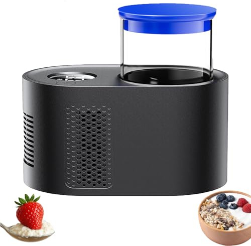 VzxCrue Yoghurt Maker Uk,Yoghurt Maker Temp Control, Digital Yoghurt Maker,with Adjustable Time & Temp Control Make Trillions Of Live Probiotics,for Making Fresh, Healthy Homemade Desserts,Black