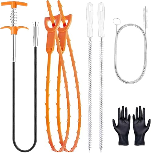 Drain Snake Hair Drain Clog Remover Tool Set, Flexible Grabber Claw Pick Up Reacher Tool, Sink Drain Cleaner for Toilet Sewer Shower Kitchen Bathroom Tub Clogged Drains Opener Cleaning Tool