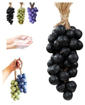 Grape Soap on a Rope,Handmade Grapes-Shaped Soaps,Decorative Grape Soaps Bars,Handmade Cluster Grape Shaped Soap on Vine Bar, for Face & Body Bath Shower, Natural Smell,Home Decor & Gift