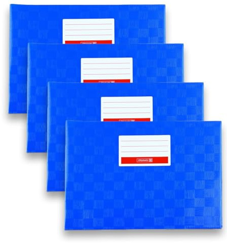 Brunnen Hefthüllen A5 quer Heftumschläge Heftumschlag Heftschoner für z.B. Schreibheft Lin. 0 und Lineatur 1q, Notenheft, 4er Pack blau (4er Set Hefthüllen blau)