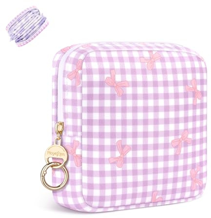 Neceser Compresas para Niñsa Bolso de Almacenamiento para Compresas Salvaslip Algodon Tampons Pequeño Neceser Servilletas Sanitarias Bolsa Menstrual Portátil Regalo para Mujer Adolescent Niña(Viola)
