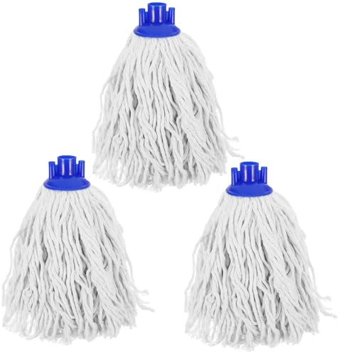 GALPADA 3 pièces Lot de Têtes de Serpillère Réutilisables Coton à Visser Recharge Absorbante pour Balai Laver Sol Serpillère Rechange Microfibre pour Nettoyage Rapide