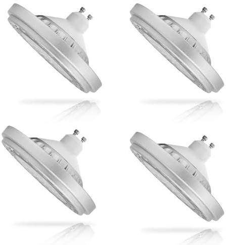 QLEE Ar111 Led Bulb 220V Dimmable 15w 1500lm 6000k Cool White Daylight Spotlight 150w Halogen Replacement R111 Led Lamp Cri85 Reflector Bulb for Recessed Track Retail Gallery Lighting,4 Pack