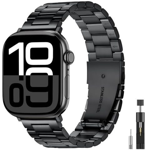 Connectif Compatible for Metal Apple Watch Straps 46mm 45mm 44mm 49mm 42mm 41mm 40mm 38mm Men, Business Stainless Steel Bands for iWatch Ultra 3/2/1,SE3,Series 11 10 9 8 7 6 5 4 3 2 1