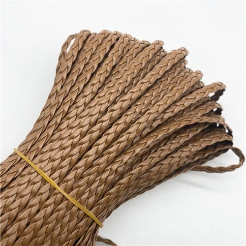 JHSDHYD Cordino Cuoio 3 Yards/Lotto 5mm Strisce di Cordoncino in Pelle Intrecciata PU for Ciondolo Fai da Te Braccialetto al Collo Filo creazione Gioielli Forniture Artigianato per Fai da Te(05)