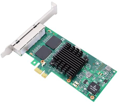 Zunate Tarjeta de Red PCI Express Gigabit de 4 Puertos, Soportes de Perfil bajo PCI E de Escritorio y Adaptador Ethernet con Diseño de Disipación de Calor para Aplicaciones
