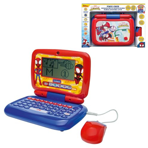Lexibook, Laptop Educativo Bilingüe Hablante Spidey, 40 Actividades, Inglés y Español, 6 Categorías de Aprendizaje, Cuentos Animados, Método de Lectura, Azul/Rojo, JC398SPi2LXB