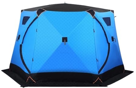 Fisketält 3,5 m tjockt isolerat tält, hexagonal camping, isfiske, med öppen spis, träkamin port, vinter (färg-16)