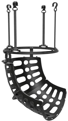 SPORTNOW Basketball-Rebounder, 360° drehbarer Rücklaufaufsatz, Schwarz | Rückholsystem für Basketball Schießübungen mit Rückprallrampe, Indoor und Outdoor Geeignet
