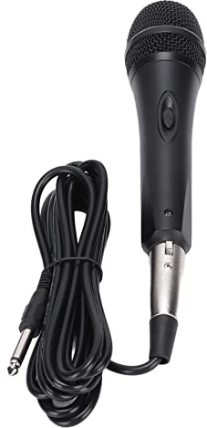 Bewinner Microfono Dinamico Cablato Microfono Portatile in Metallo per Canto Karaoke Domestico con Spina da 6,35 Mm in Lega di Alluminio, Suono Chiaro Ad Alta fedeltà, Riduzione del Rumore, Cavo da