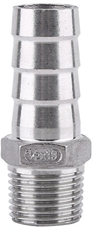 Conector Manguera Racor Tubería Acero Inoxidable SS304 Rosca BSP Macho (1/2 * 19mm)