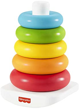 Fisher-Price Rock-a-Stack Eco Ringturm | Babyspielzeug ab 6 Monate | Steckturm & Stapelringe | Baby-Stapelring & Ringpyramide | Baby-Geschenk | Stapelturm ab 1 Jahr | Pyramide Baby Spielzeug, GRF09
