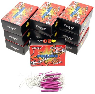 h2i Pulling - Ficelles à tirer | 200 pièces | Fun de fête pour petits & grands | Nouvel An, Halloween & fêtes | Feux d'artifice cat. F1 pour enfants & jeunes | Utilisation toute l'année