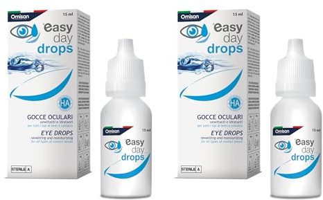 Easy Day Drops 3in1 - Collirio Sterile Idratante, Rinfrescante, Umettante. Con Acido ialuronico. Ideale per lenti a contatto - 2 x 15 ml