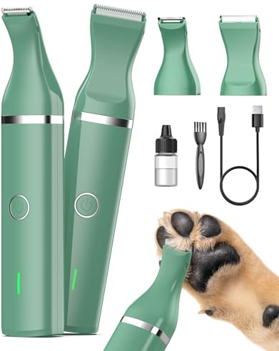 oneisall Tosatrice per cani Tosatrice a basso rumore Tosatrice per cani per gatti zampe, occhi, orecchie, viso, corpo (Verde)
