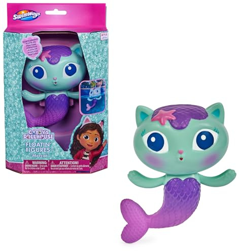 SwimWays, Gabby´s Dollhouse Schwimmfigur Meerkätzchen, schwimmendes Wasserspielzeug, geeignet für Kinder ab 3 Jahren