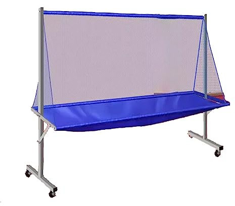 RENLXFI Bewegliches Tischtennis-Ballfangnetz, Ping Pong Recycle Catcher Equipment mit Metallrädern, für Multi-Ball Drills oder Robot Serve Launcher Practice