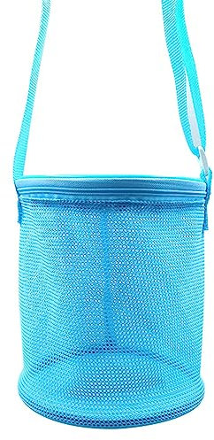 Strandspielzeug-Tasche, tragbar, verstellbarer Riemen, große Kapazität, faltbar, Outdoor-Sandspielzeug, Netz-Tragetasche, Strandzubehör, Valentinstag/Muttertag/Weihnachten/Geburtstagsgeschenke (blau)