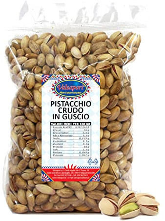 Valsapori - PISTACCHIO CRUDO IN GUSCIO (200 gr) - Pistacchio Americano Crudo con Guscio, non Tostato, non Salato, Ricco di Magnesio, Potassio e Sali Minerali - Pistacchio Selezionato, Qualità Elite