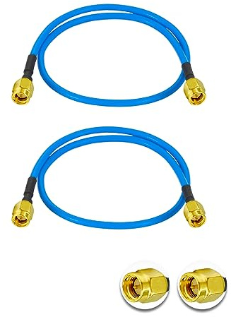 Vecys 2PCS SMA Maschio a SMA Maschio RF Cavo Coassiale SMA RF Pigtail 12 /30CM RG405 SMA Maschio 50 Ohm Bassa Perdita Cavo di Estensione