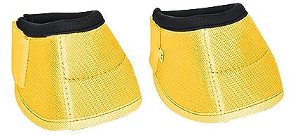 MagiDeal 2-teilige Hufglocken für Pferde, Pferdepflegestiefel, Anti-Schock-Oxford-Stoff, leicht, einfaches An- und Ausziehen, Hufschutz für Reiten und Outdoor, GELB