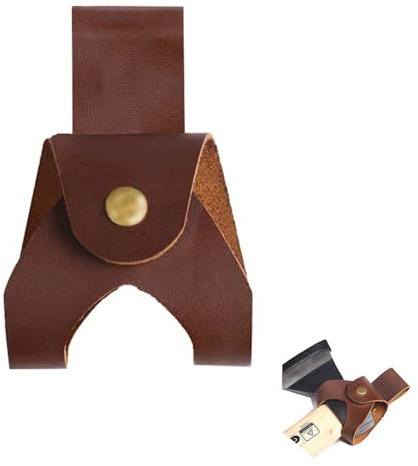 Kurzer Leder-Beil-Bezug mit Gürtelclip, robuste Leder-Axtscheide, Metall-Schnappverschluss, Beil-Werkzeug-Holster für Garten, Schutz, Camping, Outdoor-Arbeiter, Geschenk (Leder-Hammer-Gürtelschlaufe)